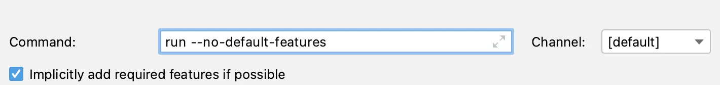 Add --no-default-features flag